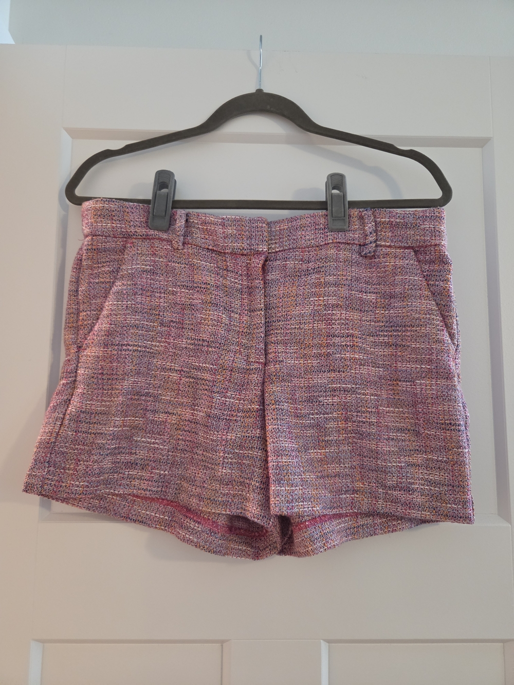 LOFT Multicolor Pink Tweed High-Rise Shorts